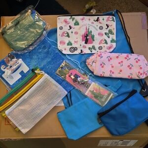 Large Lot Of Mscellaneous Bags, Wicked Lanyard And Cosmetic Bag